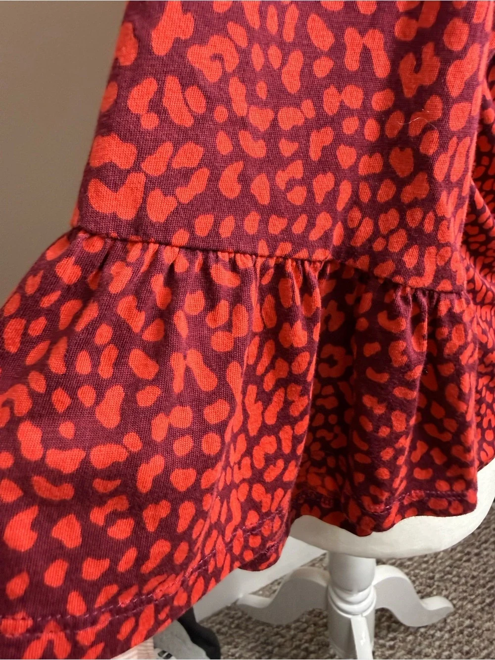 Michael Kors Red Printed Scoop Neck Blouse size medium